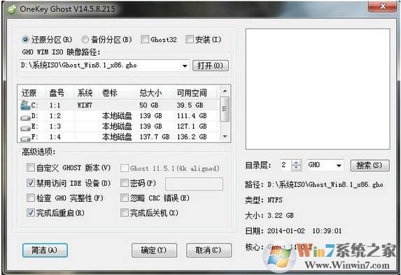 OneKey Ghost系统硬盘安装器 V15.8绿色版